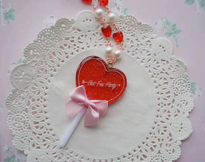 Cat Tea Party - Sweet Lolita Necklace Heart-Shaped Lollipop Necklace
