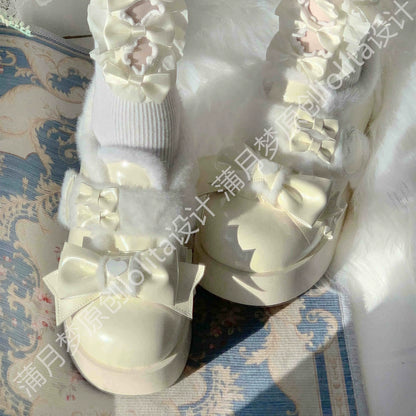 Puyuemeng - Cozy Cake - Winter Warm-lined Sweet Lolita Platform Shoes