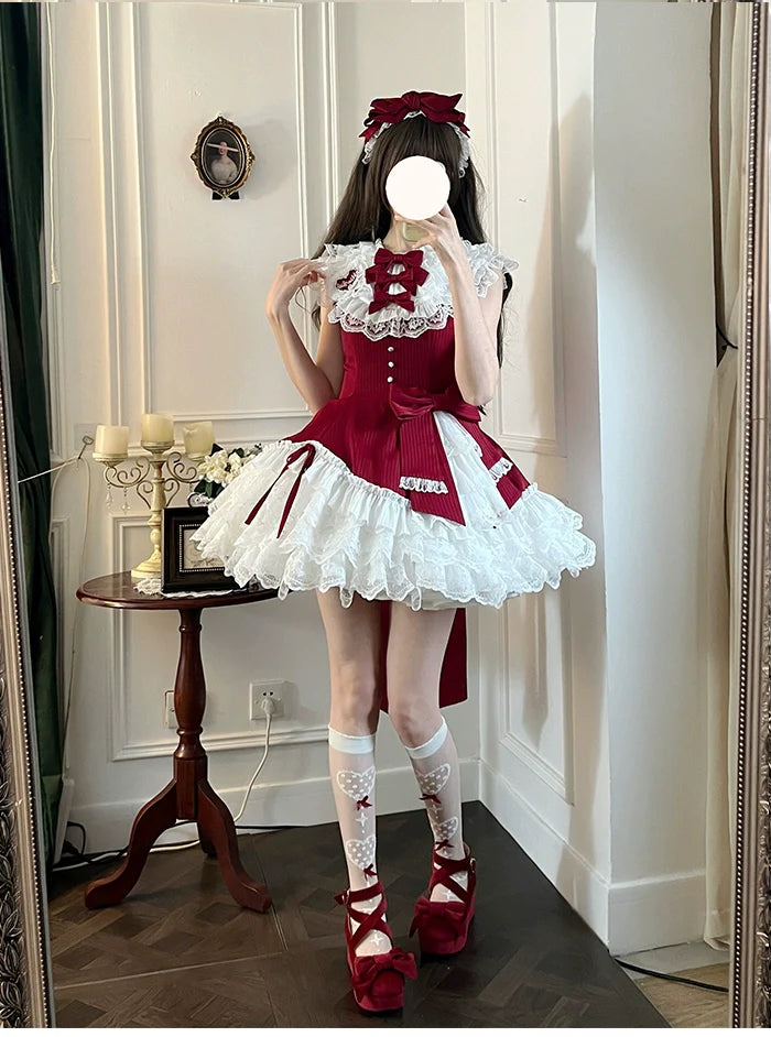 Alice Girl - Arrogant Miss - Sweet Lolita Jumper Dress with Tiered Lace Dress