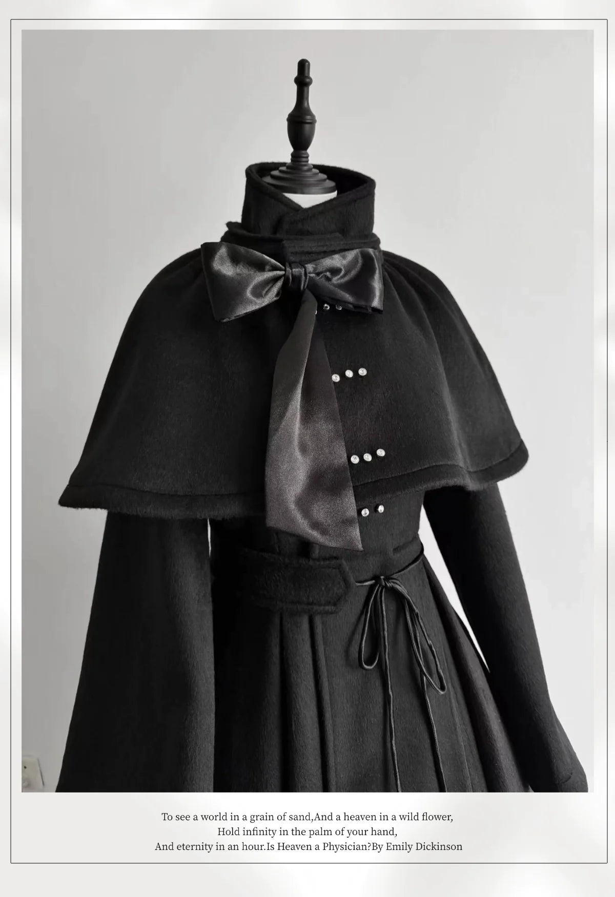 The Original Witch - Silent Hill - Winter Long Gothic Lolita Coat, Detachable Cape