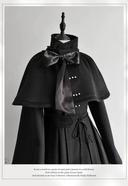 The Original Witch - Silent Hill - Winter Long Gothic Lolita Coat, Detachable Cape