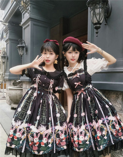 Niu Niu - Picnic Bunny Girl - Plus Size Lolita JSK Short Sleeve OP Dress