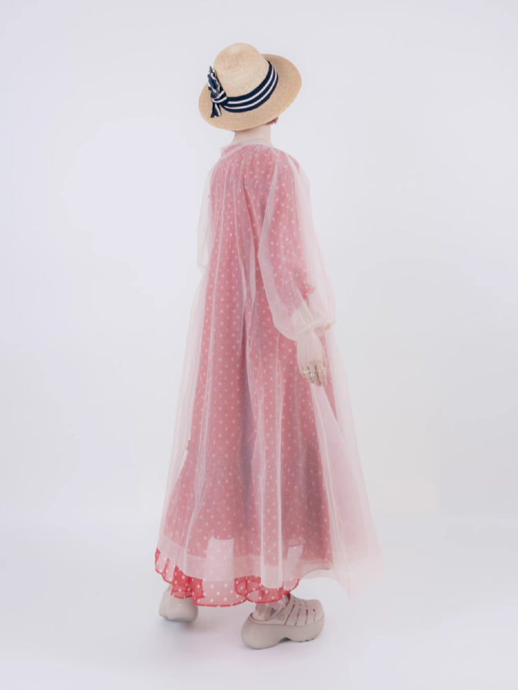 Vintage style dot chiffon dress【s0000006890】