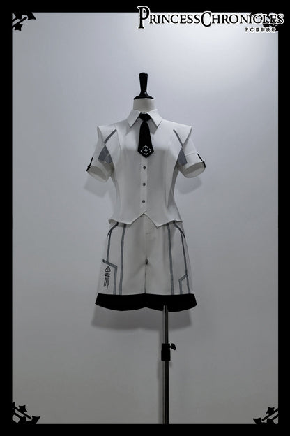 Princess Chronicles - Dry sea and Ashlar - Handsome Futuristic Style White Short Set