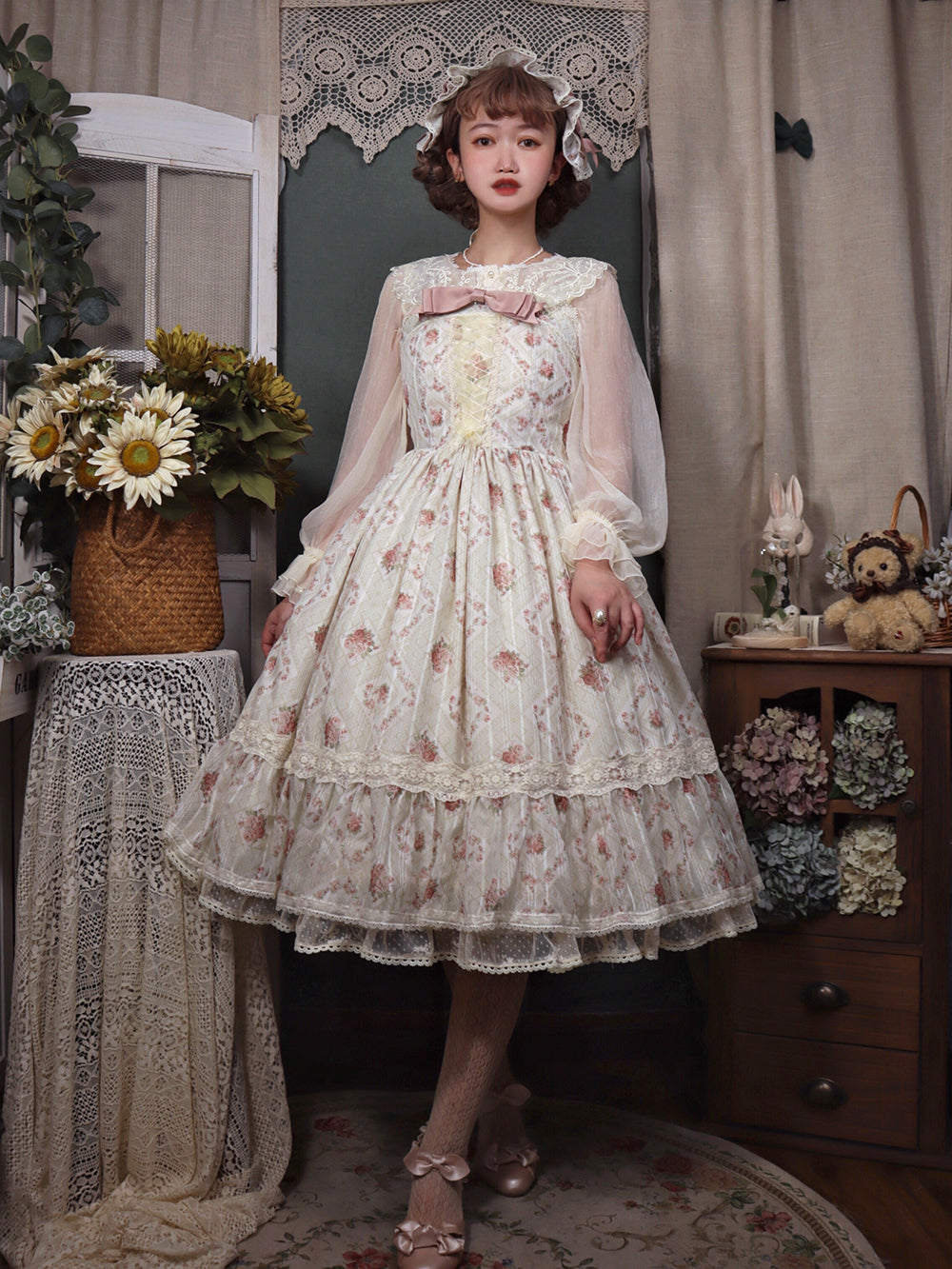 Miss Point - Woody Rose - Elegant Floral Lolita JSK Dress