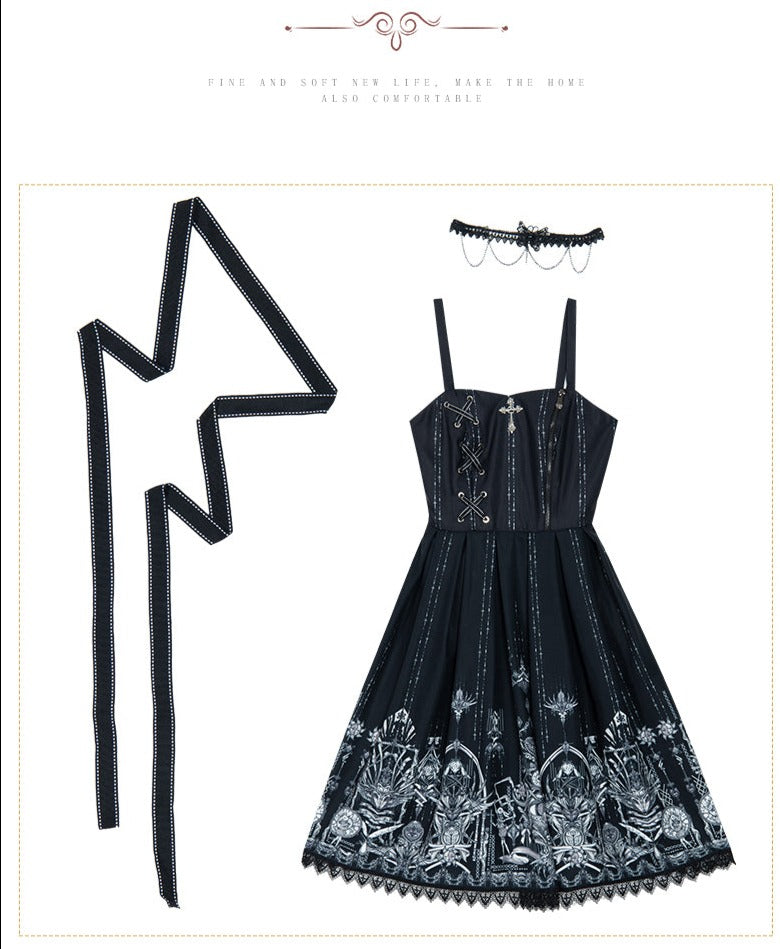 YingLuoFu - Red Heart Eyes - Retro Gothic JSK Dress