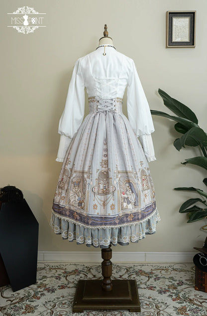 Miss Point - Demon Hunting Notes - Fishbone Gothic Lolita Skirt