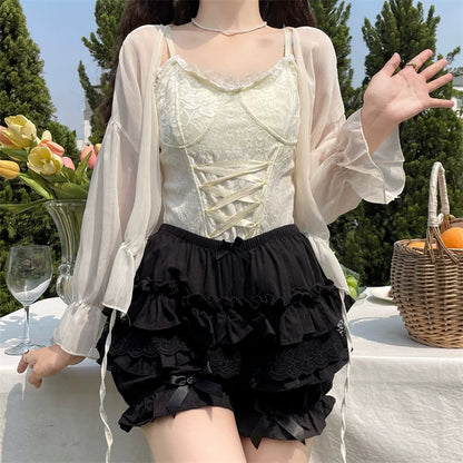Sugar Girl - Daily Lolita Bloomers Lace Leggings for Summer Wear