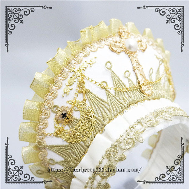 Fox Cherry - Gorgeous Lolita Palace Retro Golden Tudor Headdress
