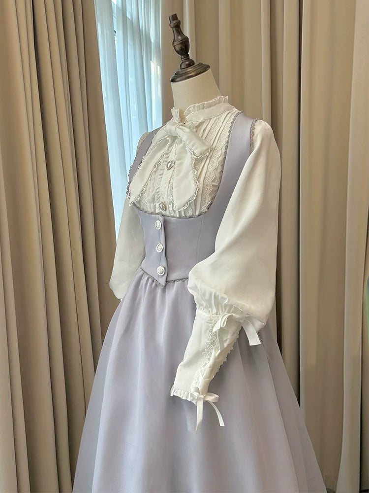 Sweet Wood - Daily Lolita Skirt Set Long sleeve Coat Dress Set