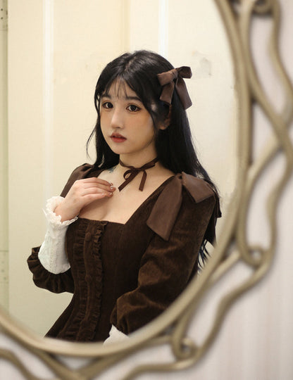 Sweet Wood - Annie's Gift - Elegant Velvet Lolita OP Dress