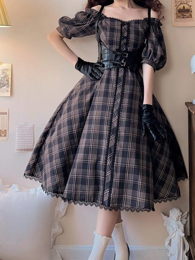 Forest Song - Josephine Academy - Elegant Lolita Black Plaid OP