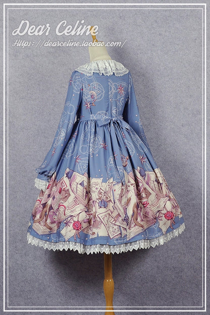 Dear Celine - Cat Professor's Magic Class - Daily Lolita OP Dress Long Sleeve Dress