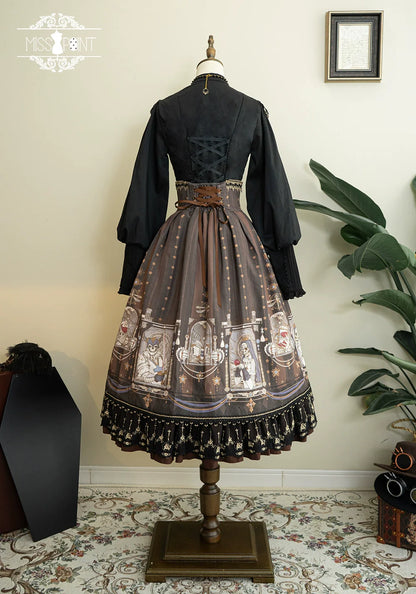 Miss Point - Demon Hunting Notes - Fishbone Gothic Lolita Skirt