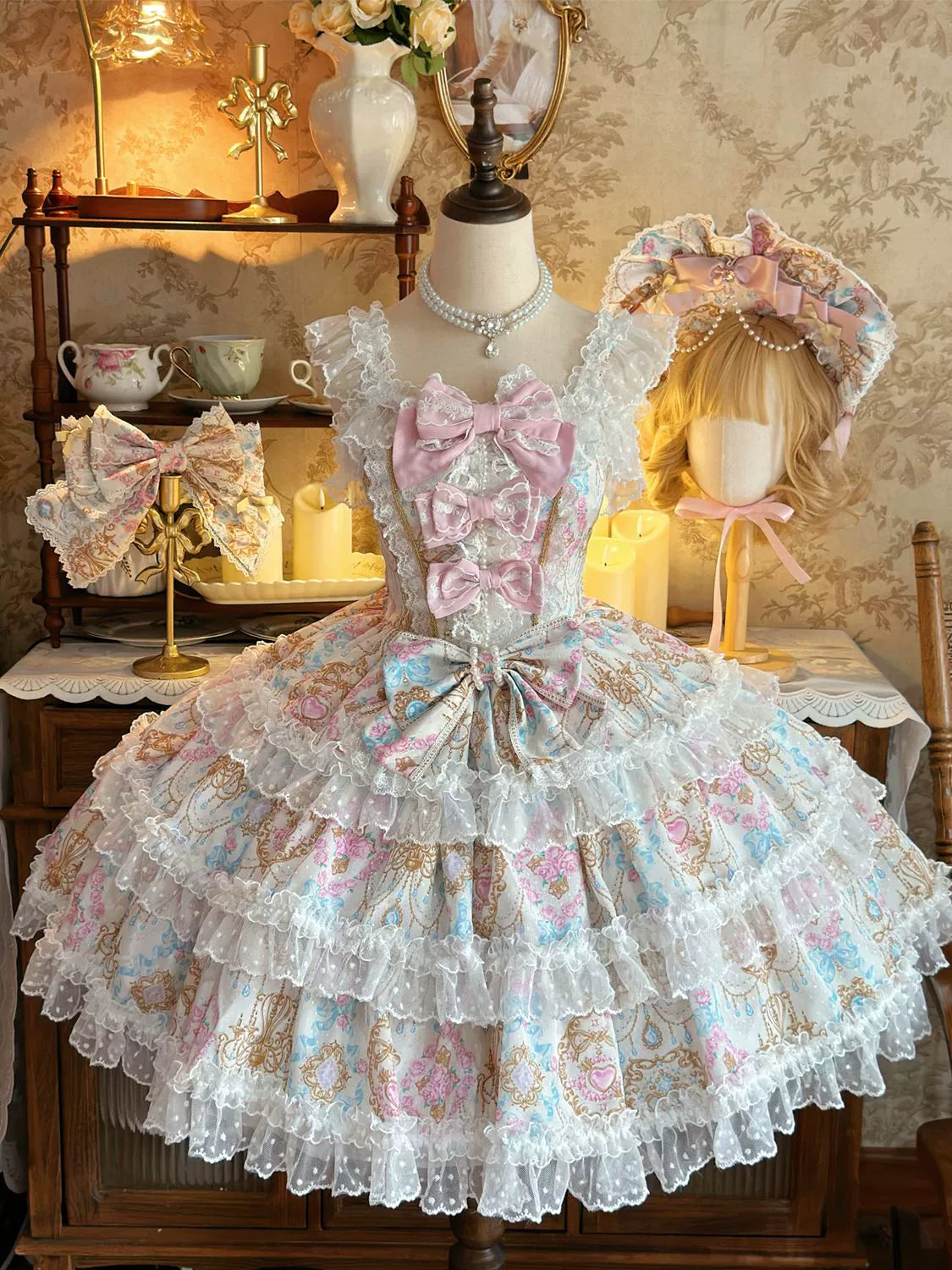 Hanguliang - Candelabra Ode - Doll-like Sweet Lolita JSK Dress, Side Zipper