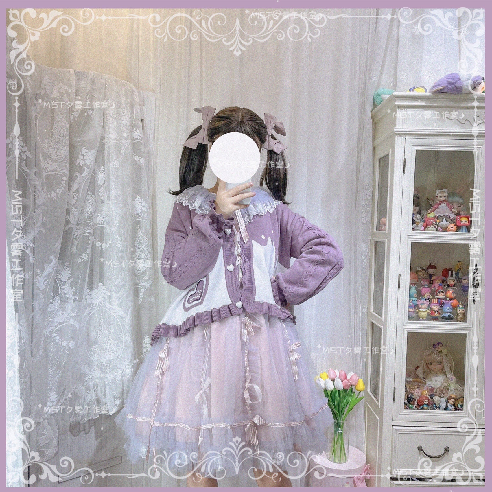 MIST - Beating Heart - Sweet Lolita Thick Sweater Coat Puff Sleeve