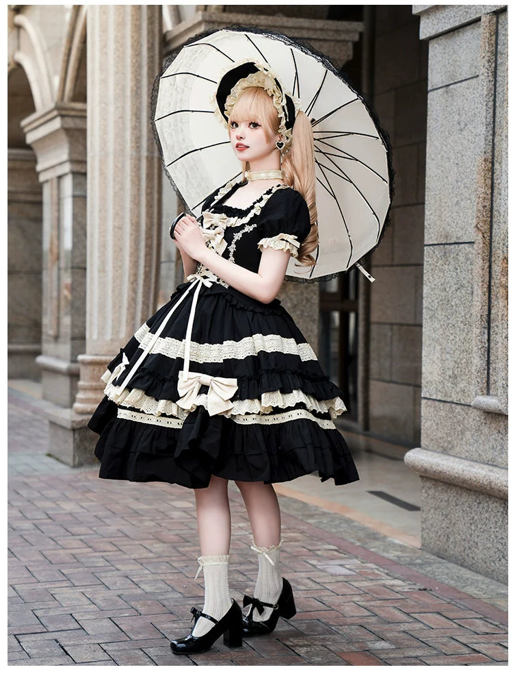 With PUJI - Chapter Seven - Spring Cotton Lolita OP Dress Doll-Like Dress