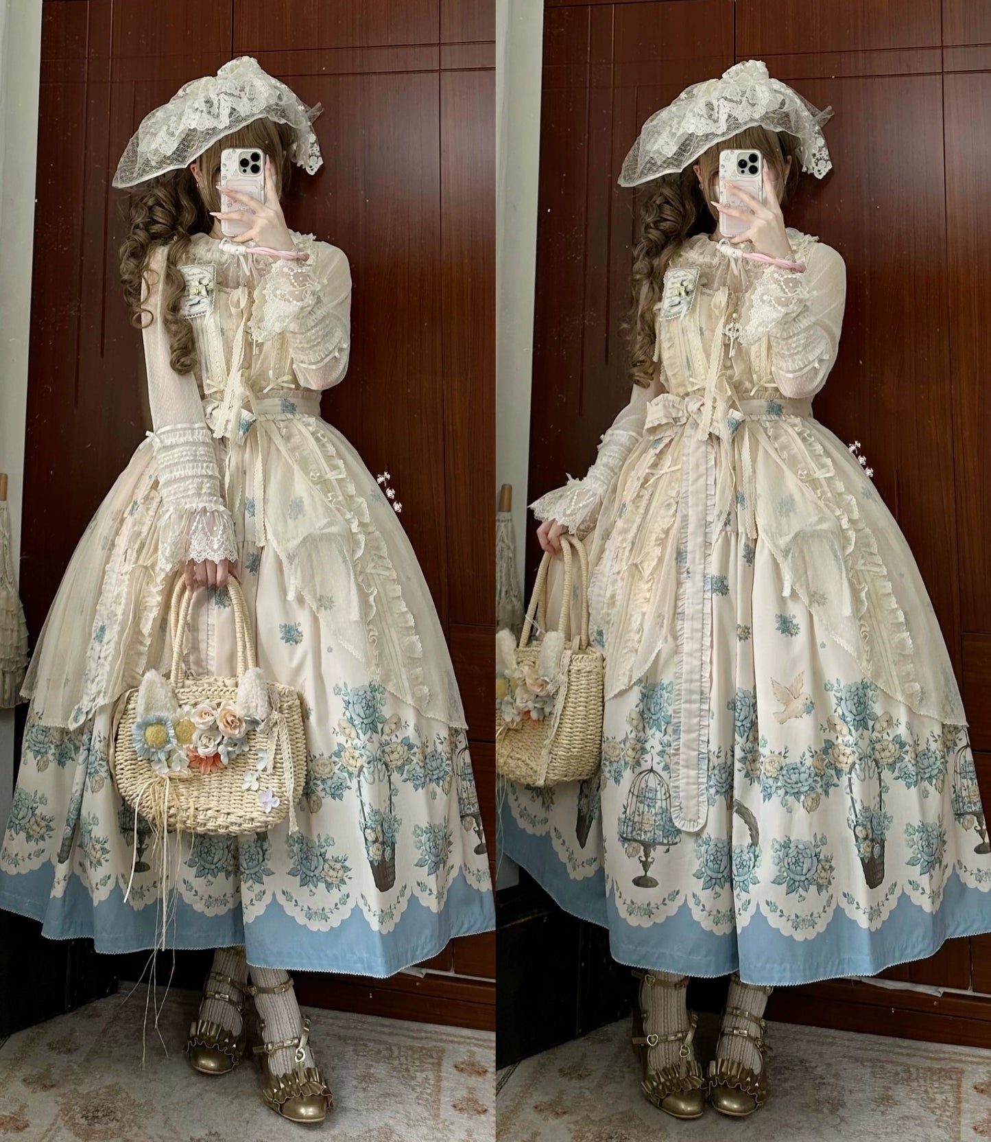 DreamWhale - Floral and Bird Series - Classic Lolita JSK Suit Floral Print Dress