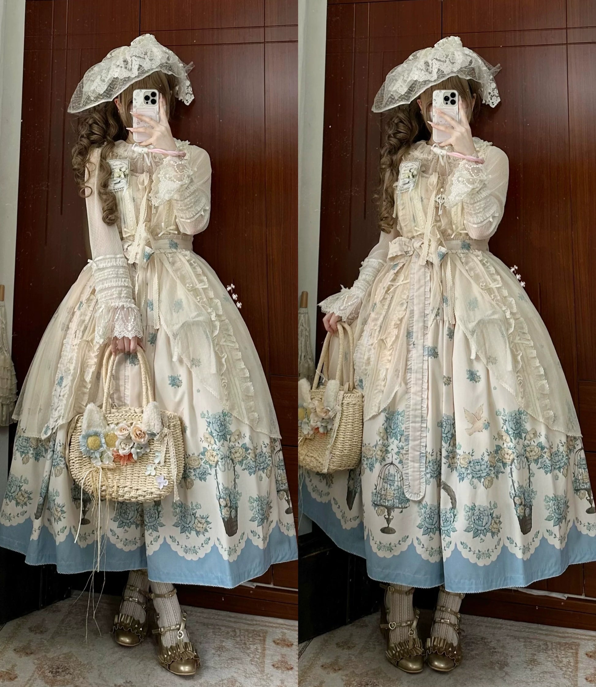 DreamWhale - Floral and Bird Series - Classic Lolita JSK Suit Floral Print Dress