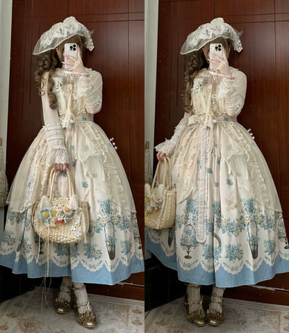 DreamWhale - Floral and Bird Series - Classic Lolita JSK Suit Floral Print Dress