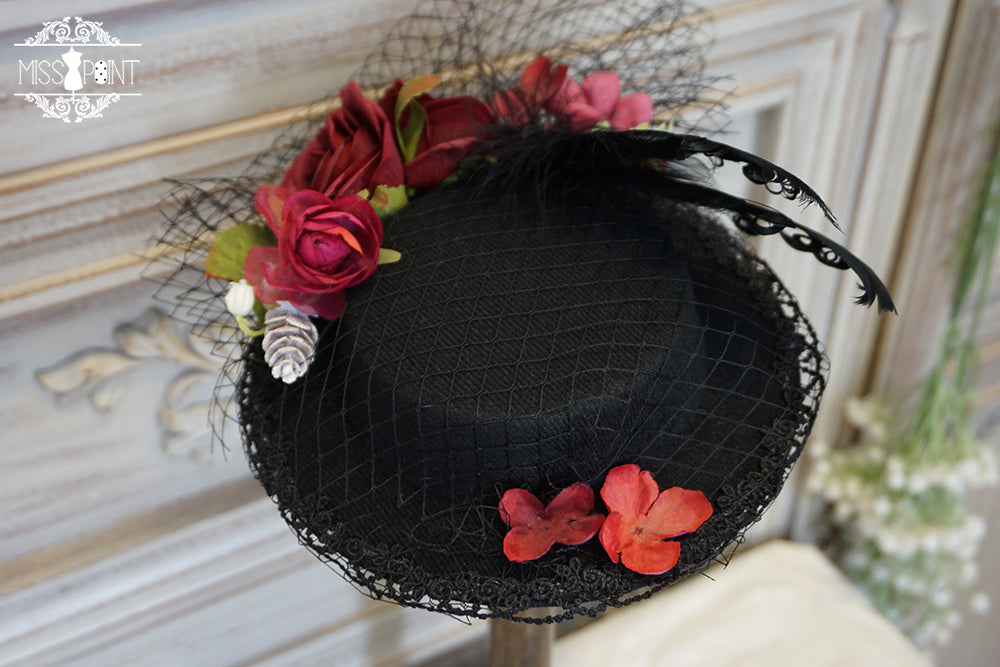 Miss point - Sally's Garden - Country Lolita Straw Top Hat