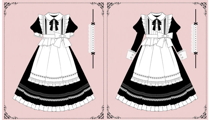 Your Princess - Maid Lolita Puff Sleeve Black Dress