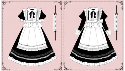 Your Princess - Maid Lolita Puff Sleeve Black Dress