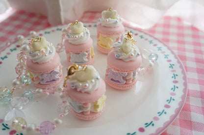 Cat Tea Party - Sweet Lolita Necklace Carousel Cream Macaron Bag Pendant