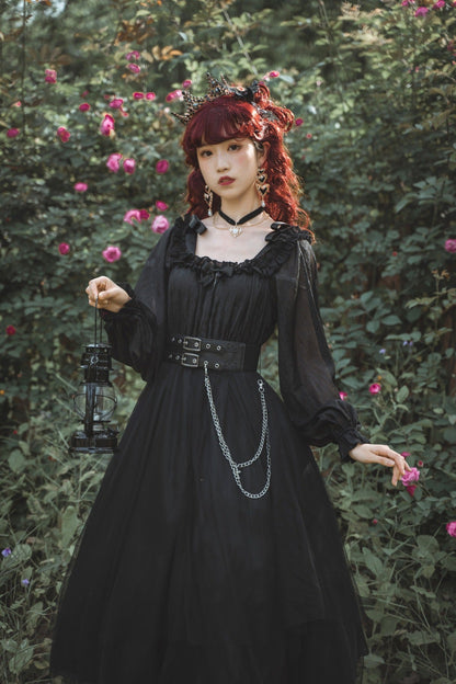 Cornfield Lolita - The Girl Assassin - Halloween Gothic Lolita Irregularly Hemline Dress
