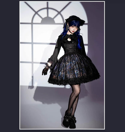 SUSIN - Night Traveler - Classic and Elegant Gothic Dress with Colorful Window Prints