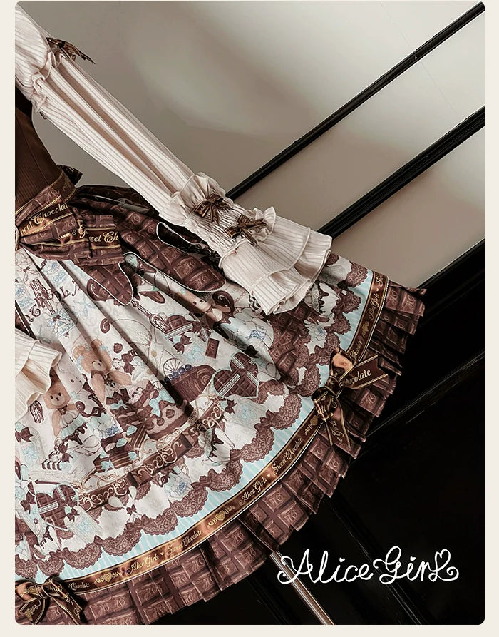 Alice Girl - Bear Chocolate Bar - Kawaii Lolita JSK & Salopette Dress