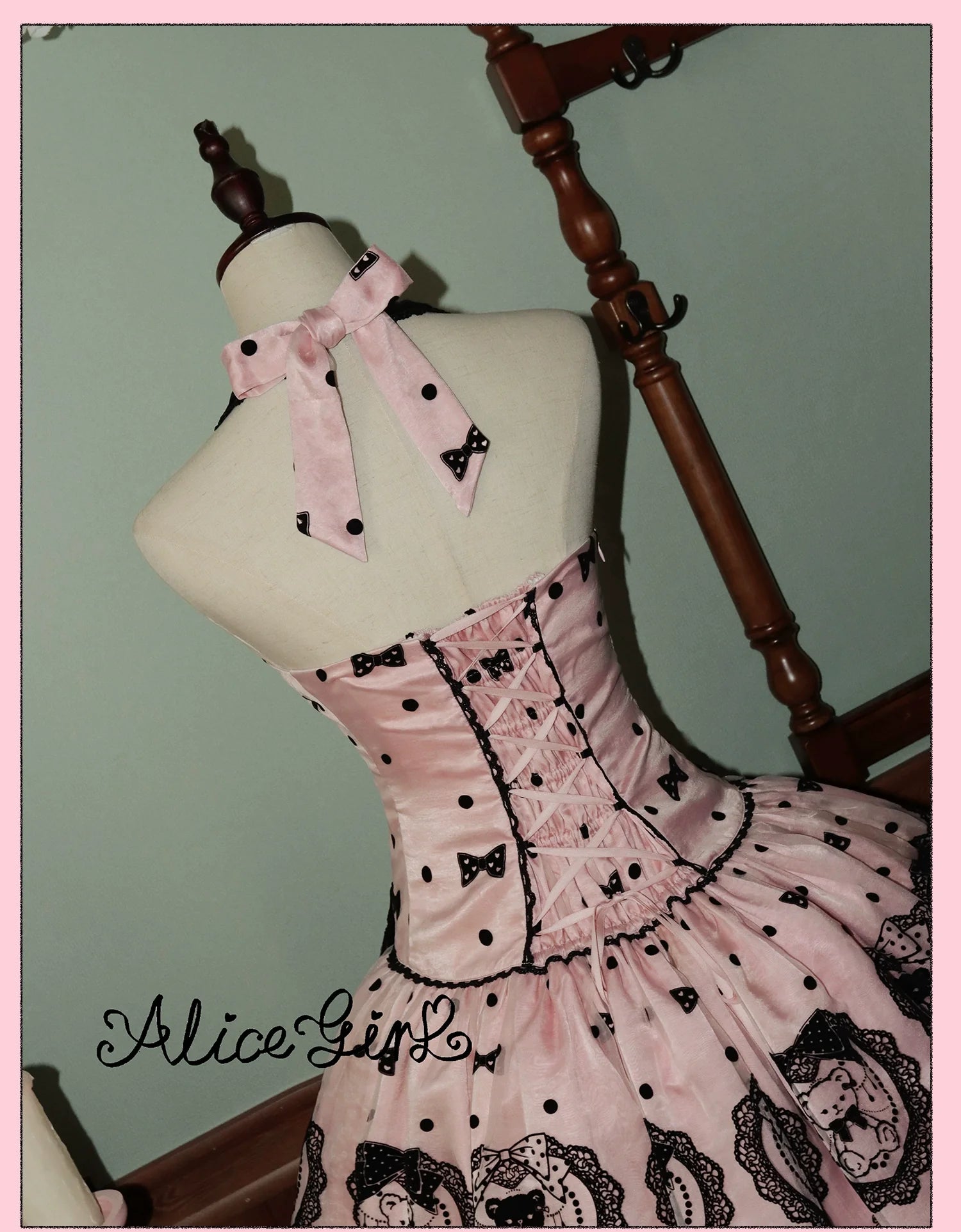 Alice Girl - Brown Sugar Bear - Printed Sweet Lolita Dress, Multiple Styles