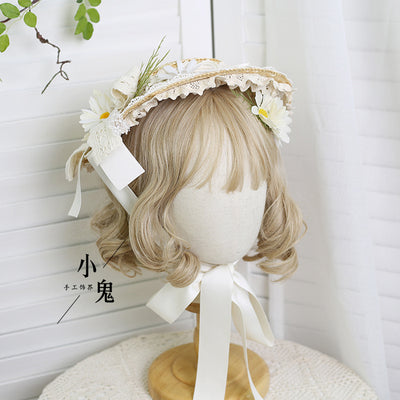 Xiaogui - Flower Lolita Tea Party Straw Hat