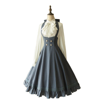 Forest Wardrobe - South of the Forest - Vintage Lolita Halter JSK Dress, French Style Blouse