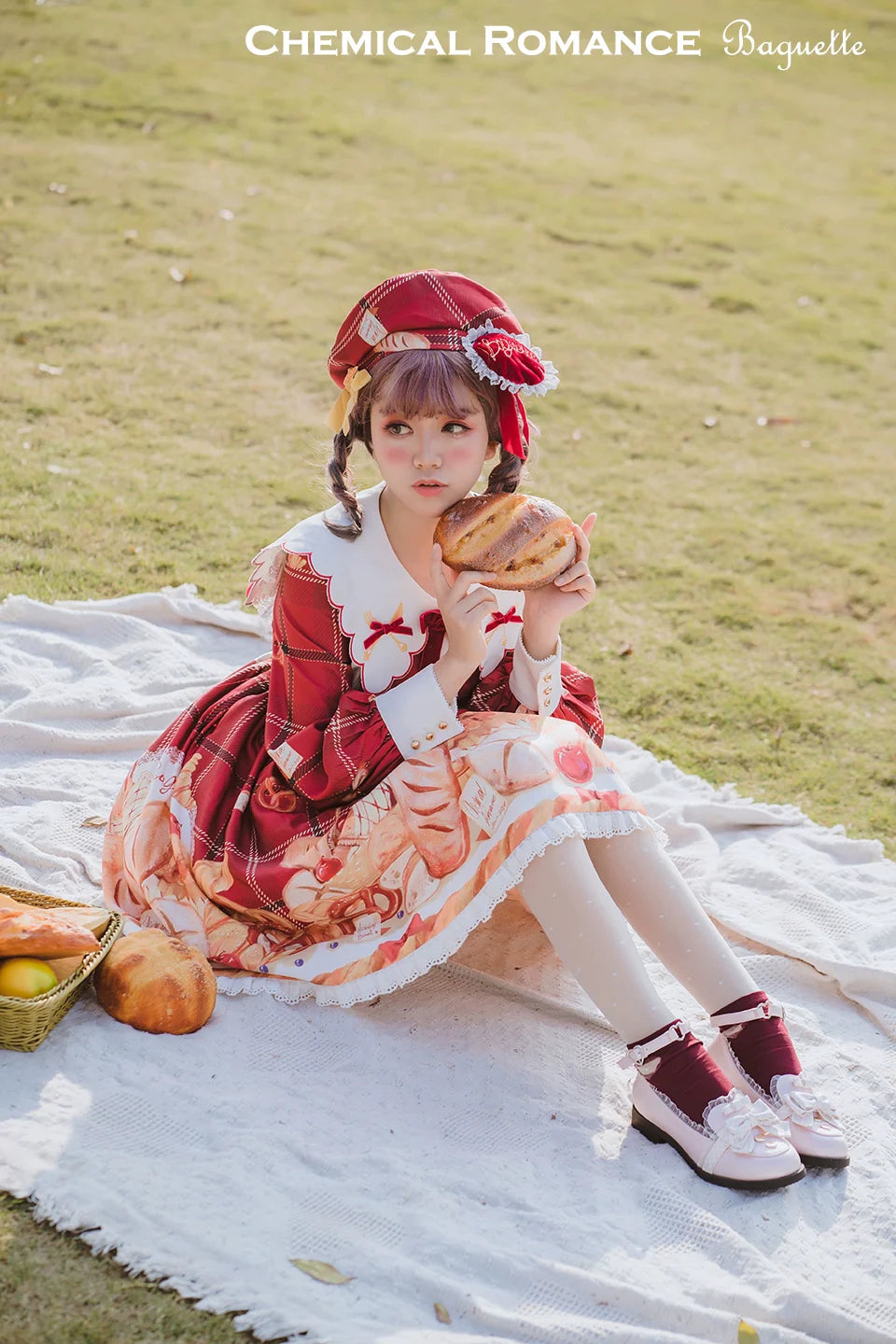 Chemical Romance - Freshly Baked Bread - Sweet Lolita OP Dress Long Sleeve Dress