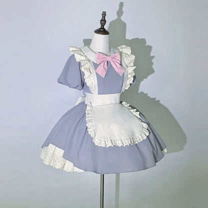 With PUJI - KissKiss - Maid Lolita OP Dress Pleated Lace Multicolor Dress