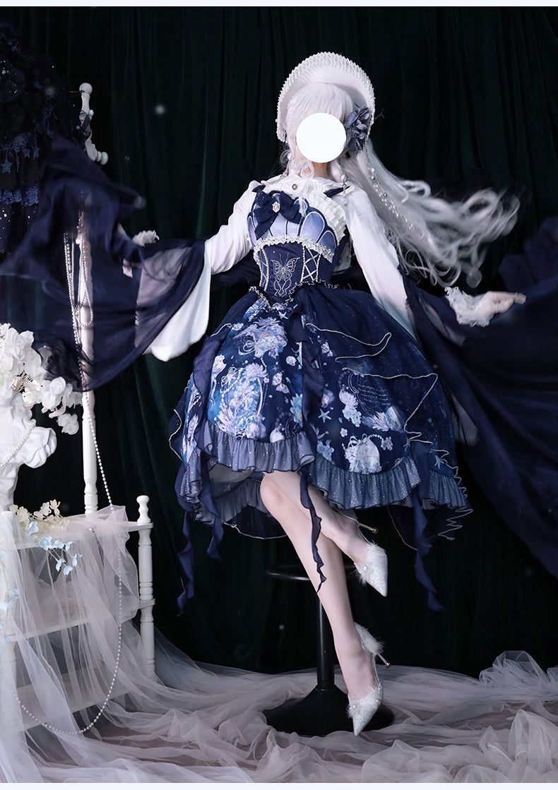 YingLuoFu - Original Elegant Lolita Blue Lolita JSK