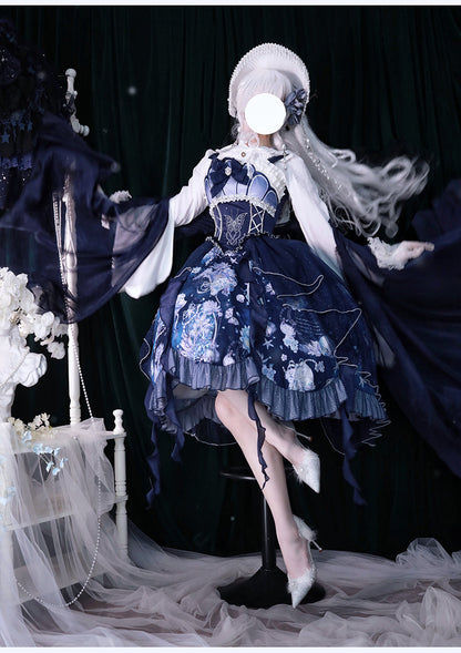 YingLuoFu - Original Elegant Lolita Blue Lolita JSK
