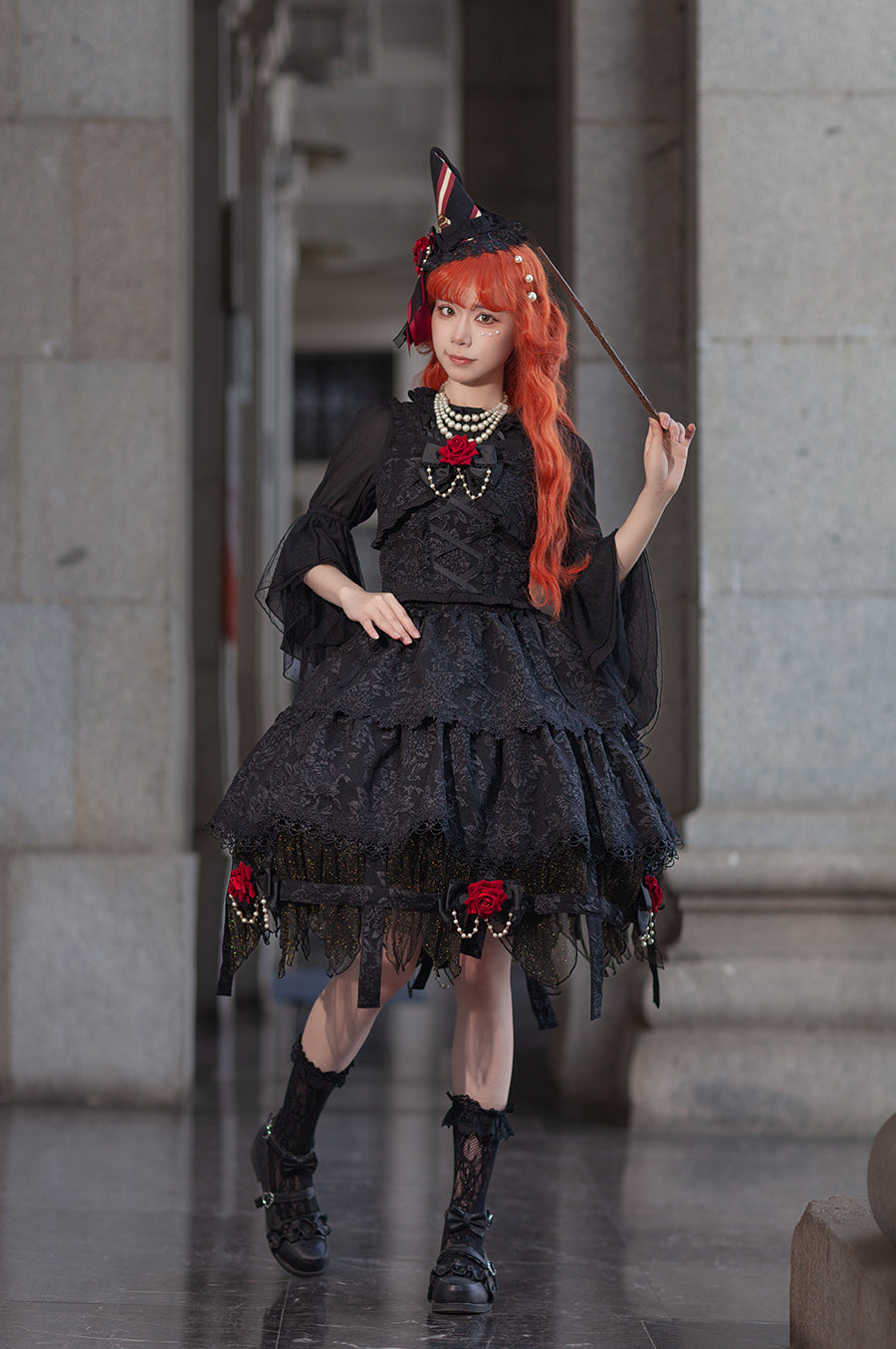 Infanta - Witch's Apprentice - Gothic Lolita Split Type Black Suit