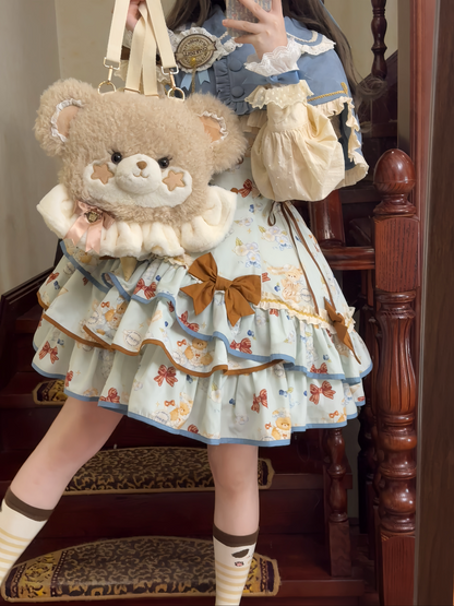Cheese Mee Mee - Seaside Tea Party - Sweet Lolita Dress Cute Print JSK and Cape