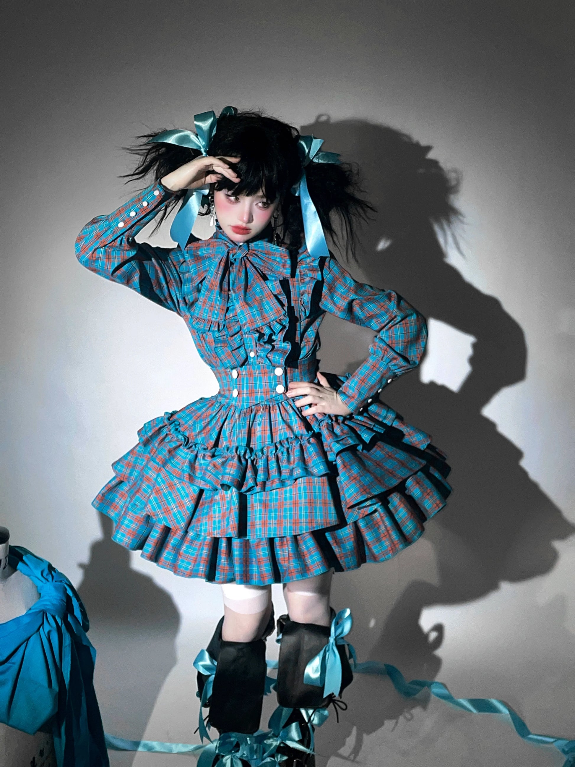 CATCOCOON - Humanoid Gift Box - Christmas Plaid Lolita Blouse & SK