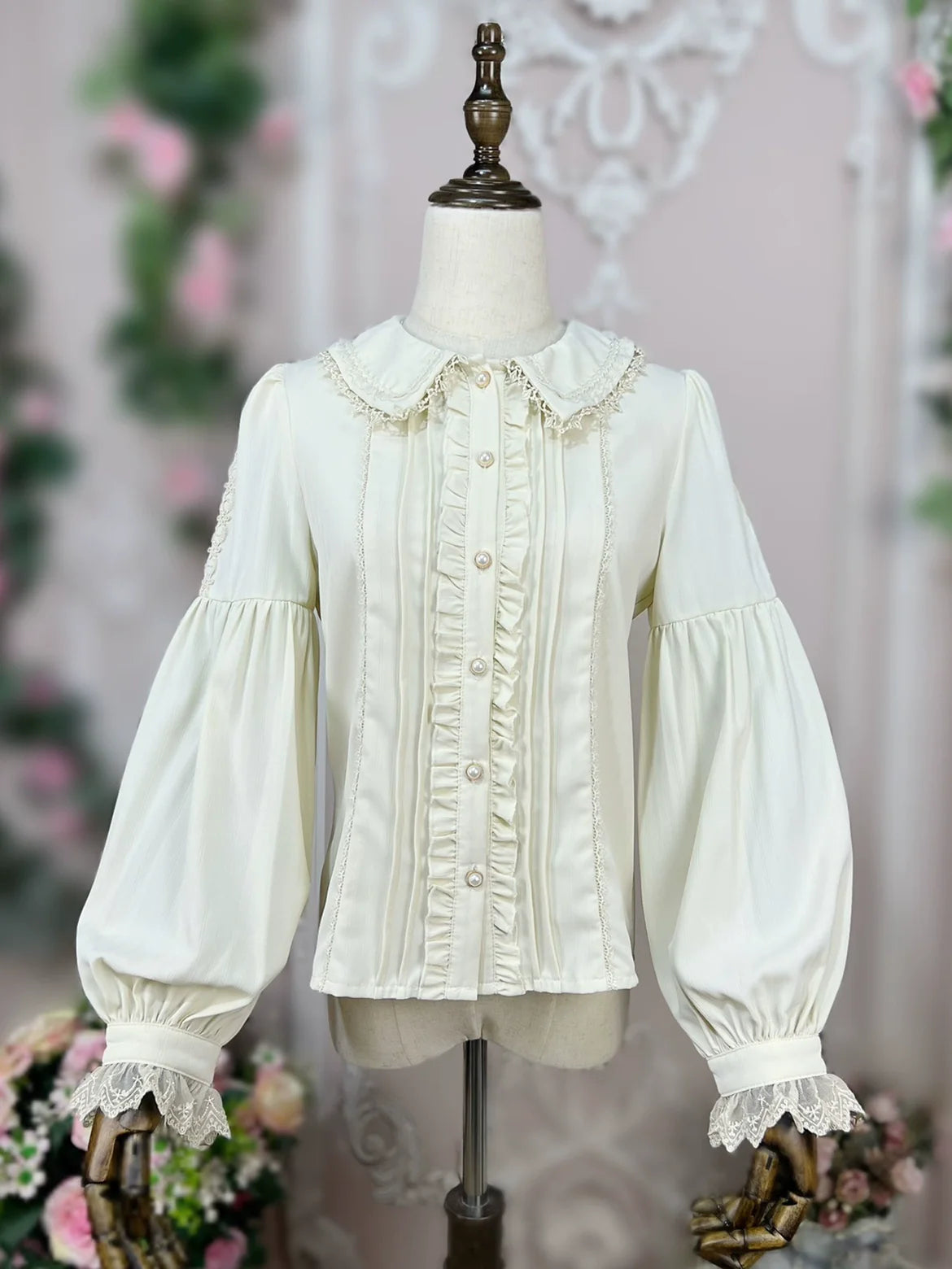 DMFS Lolita - Sweet Lolita Blouse Winter Doll Collar Shirt Long Sleeve Fit Top