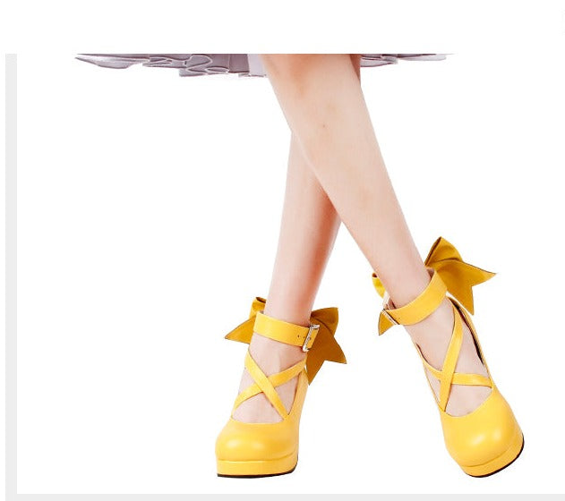 Angelic imprint - Elegant Lolita Shoes Princess Bowknot Lolita Heels Shoes