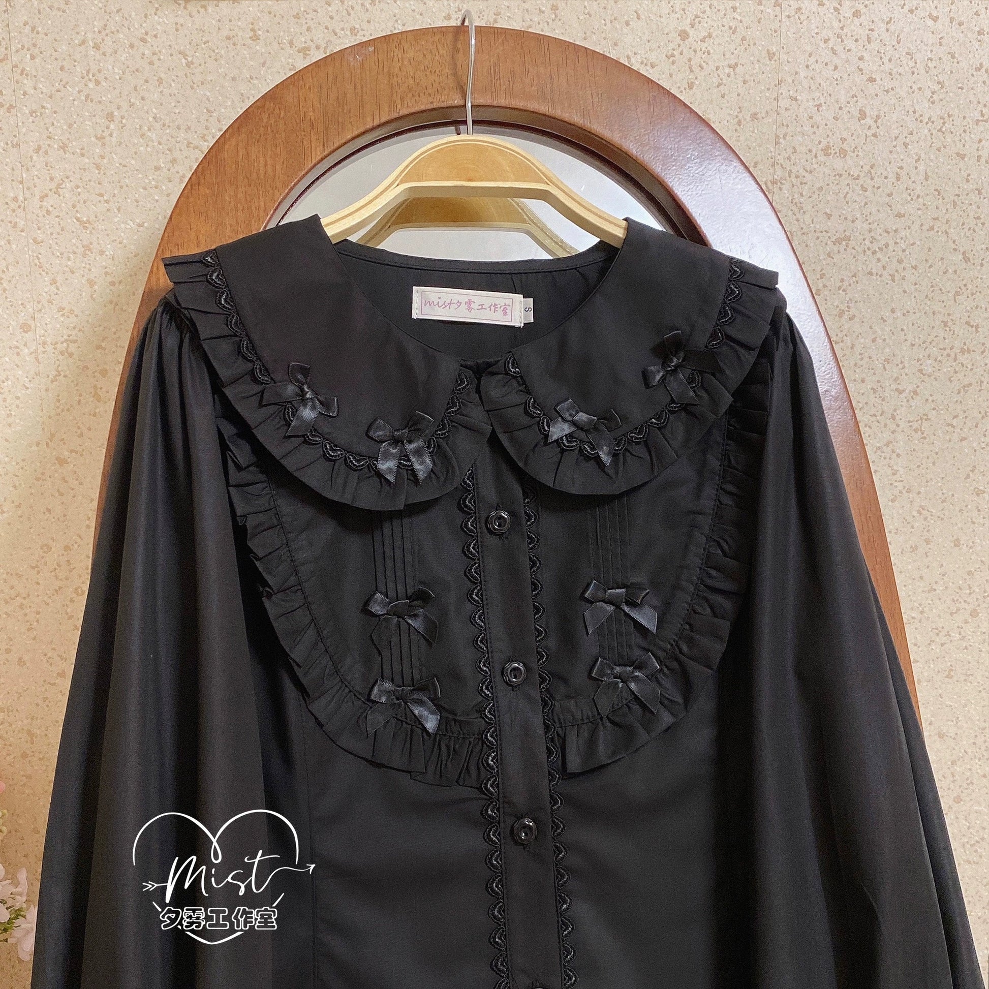 MIST - Sweet Lolita Blouse Doll Collar Lolita Shirt With Bubble Sleeve
