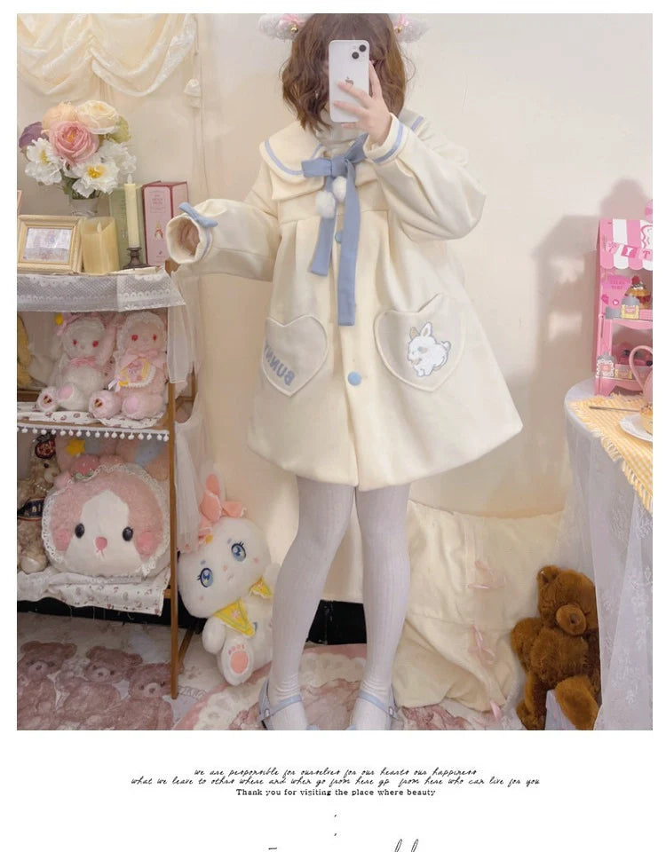 Niu Niu - Plus Size Lolita Coat Woolen Winter Lolita Overcoat