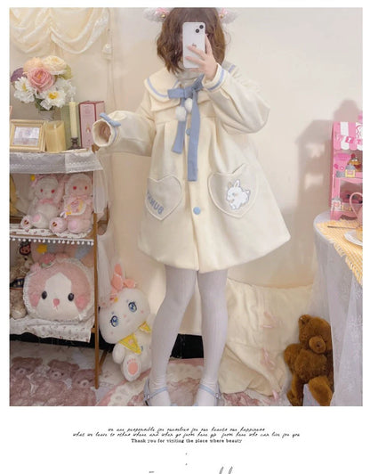 Niu Niu - Plus Size Lolita Coat Woolen Winter Lolita Overcoat