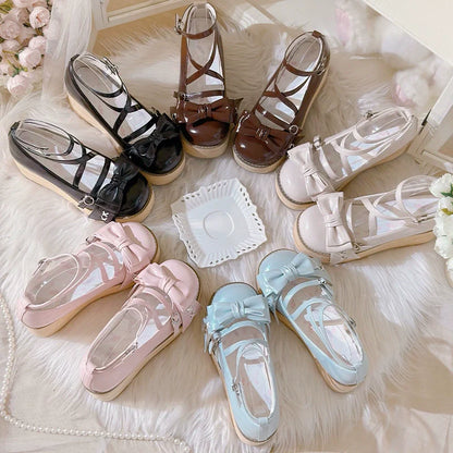 SeeYou - Sweet Cake - Sweet Lolita Platform Shoes Wood Grain