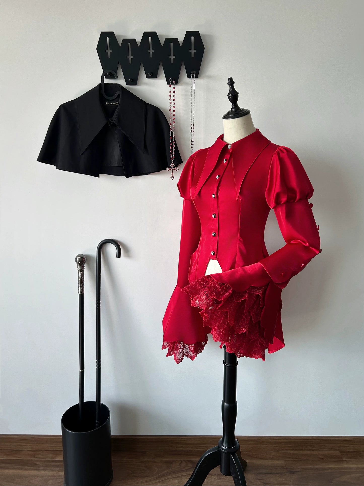 Maiden Portal - Heir Poem - Ouji Lolita Hime Sleeve Shirt, Trailing Hem