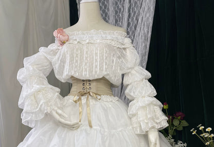 Airfreeing - Wendy - Elegant Lolita Blouse Chiffon Off-Shoulder Virago Sleeve Blouse