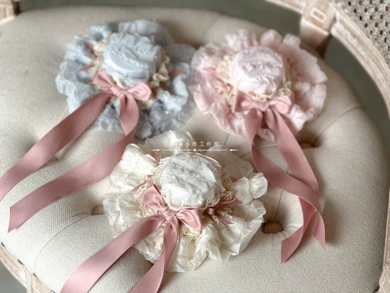 MAID - Spring of Mist - Sweet Lolita Bow Hairclip Bowler Hat KC